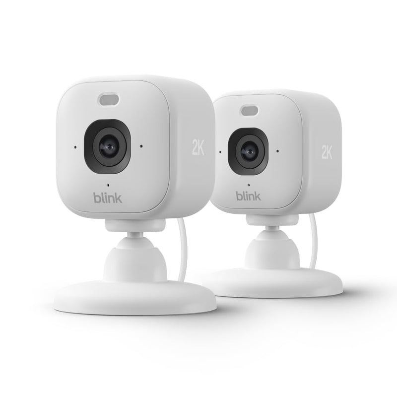 Blink Mini 2K+ 智能室内安防摄像头 (新款/2K高清/彩色夜视) 2只装-白色