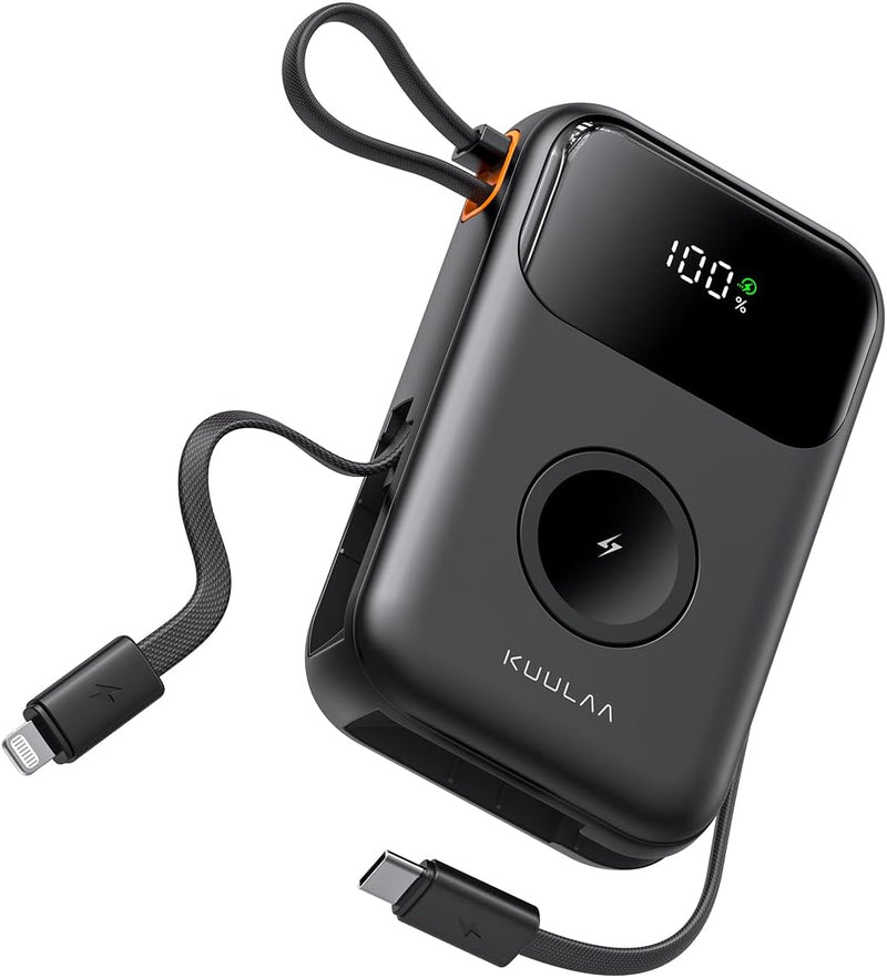 KUULAA 10000mAh自带线充电宝(支持Apple Watch/22.5W快充)