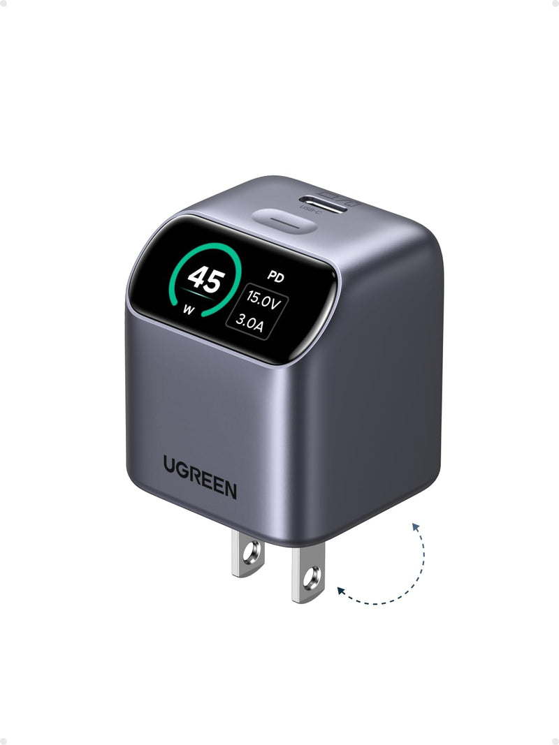 UGREEN 25418 Nexode Pro 45W USB-C 氮化镓智能实时显示充电器