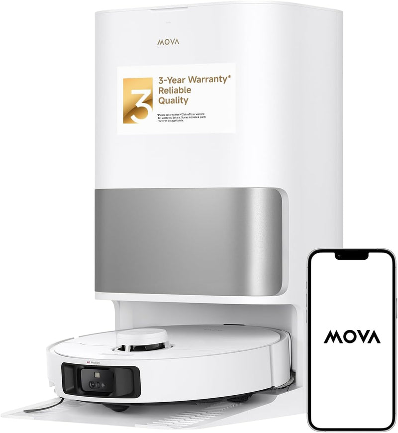 MOVA P10 Pro Ultra 扫拖一体机器人 (13,000Pa/140°F热水洗拖烘干/双旋转拖布/抬升避地毯/避障/App控制)
