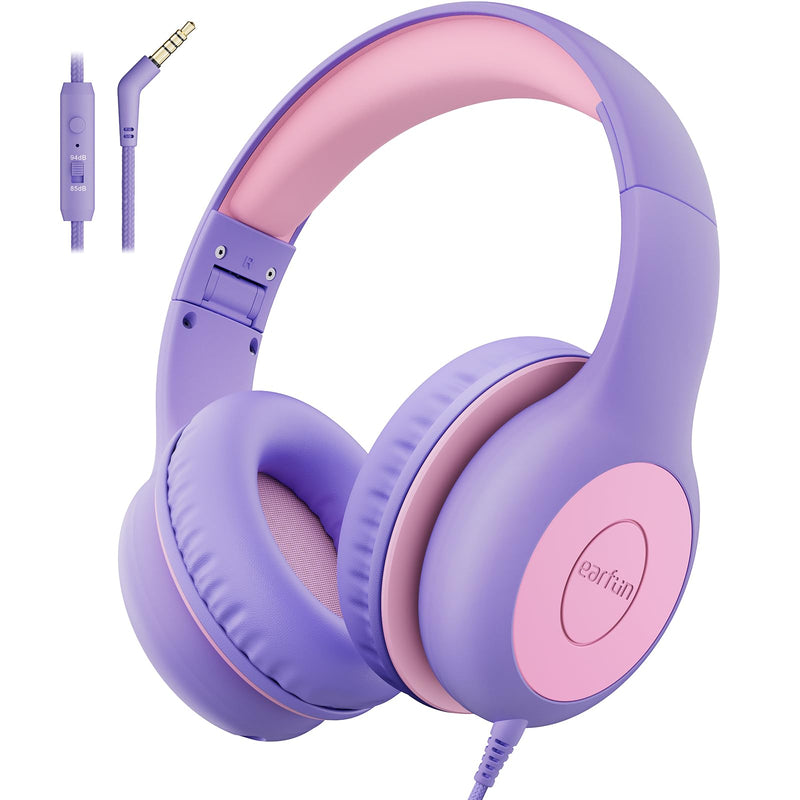 EarFun K1 儿童有线耳机,带麦克风,可折叠