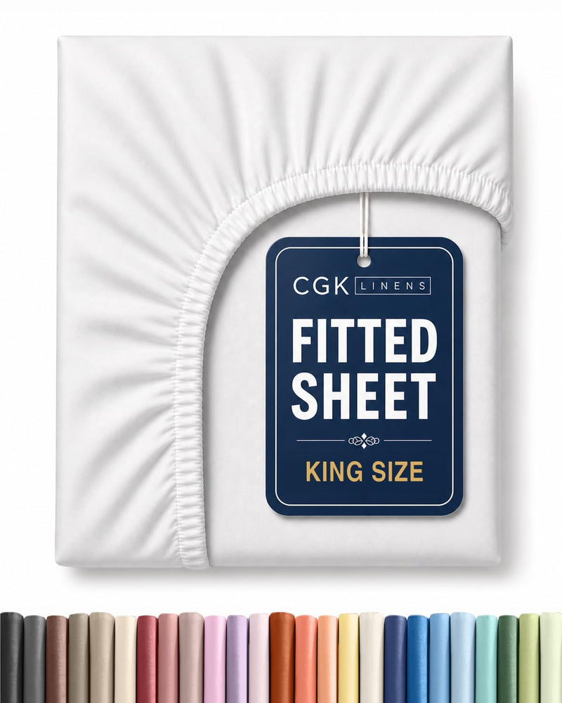 CGK Unlimited FittedKingWhite 纯色床笠