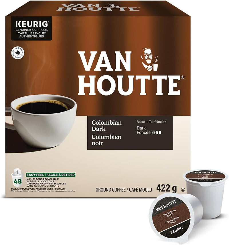 Van Houtte 哥伦比亚深度烘焙 K-Cup 咖啡胶囊 (48粒装/兼容Keurig咖啡机)