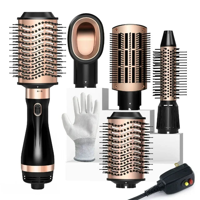 SKIMI Hair Dryer Brush, Blow Dryer Brush with 4-1n-1 Tool Set for Straightening/ Drying/ Curling/ Styling
