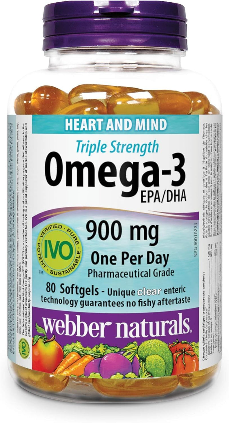 Webber Naturals 625273033953 Omega-3 三倍强效鱼油软胶囊