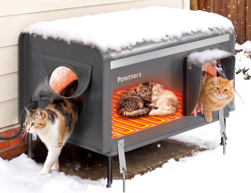 Pawtners PTPT067CH1 保暖特大号户外猫屋