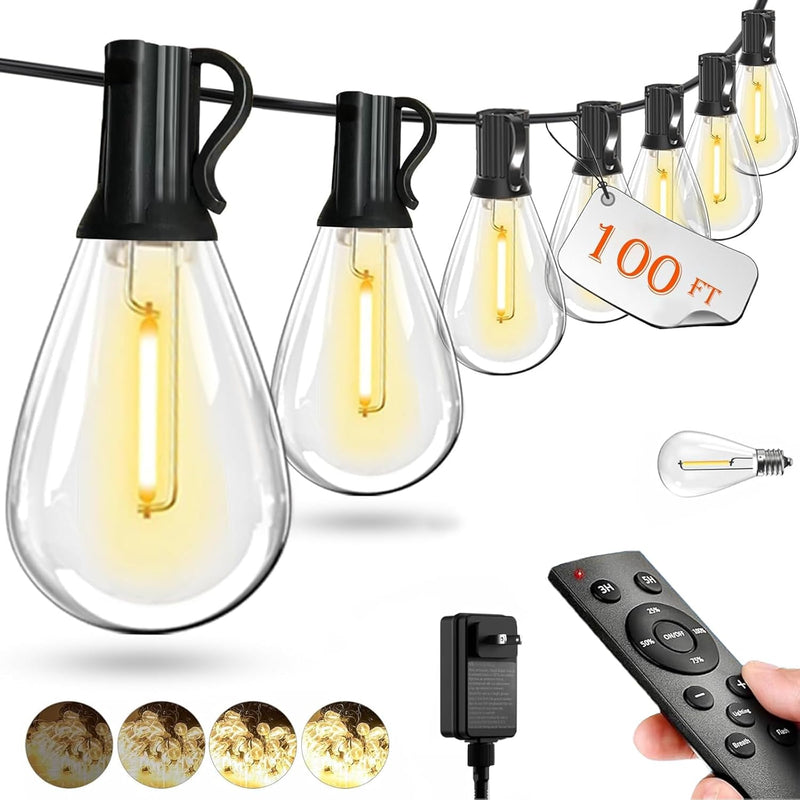 Reemeer 100FT 遥控 LED 户外装饰串灯立省40%