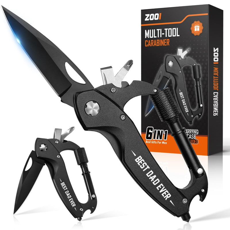 ZOOI GJ0176-BK 6合1多功能EDC登山扣钥匙扣