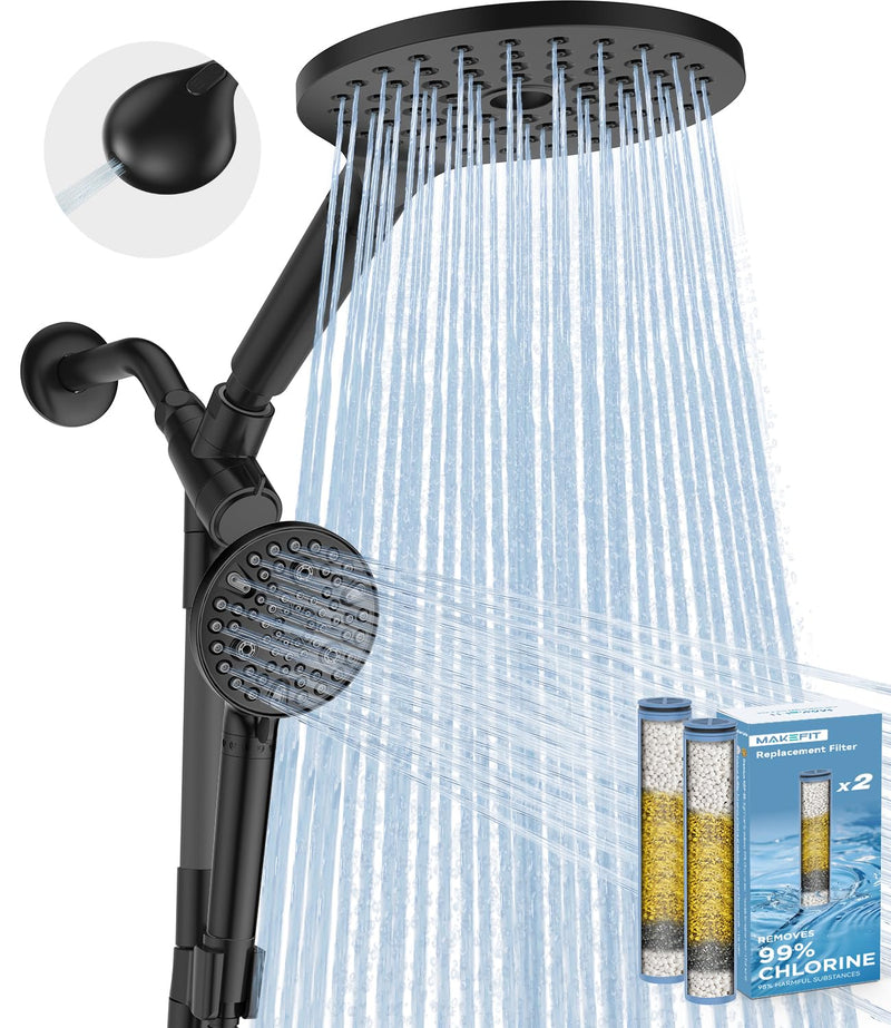 MakeFit DSSJ781MB 双重过滤雨林手持花洒组合套装