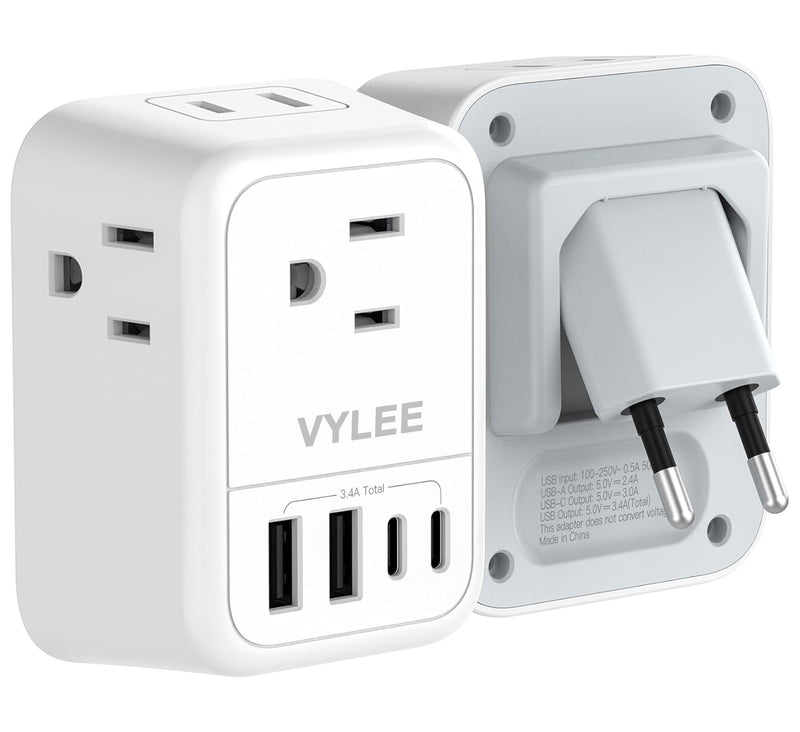VYLEE OL-519EU 欧标旅行插头转换器