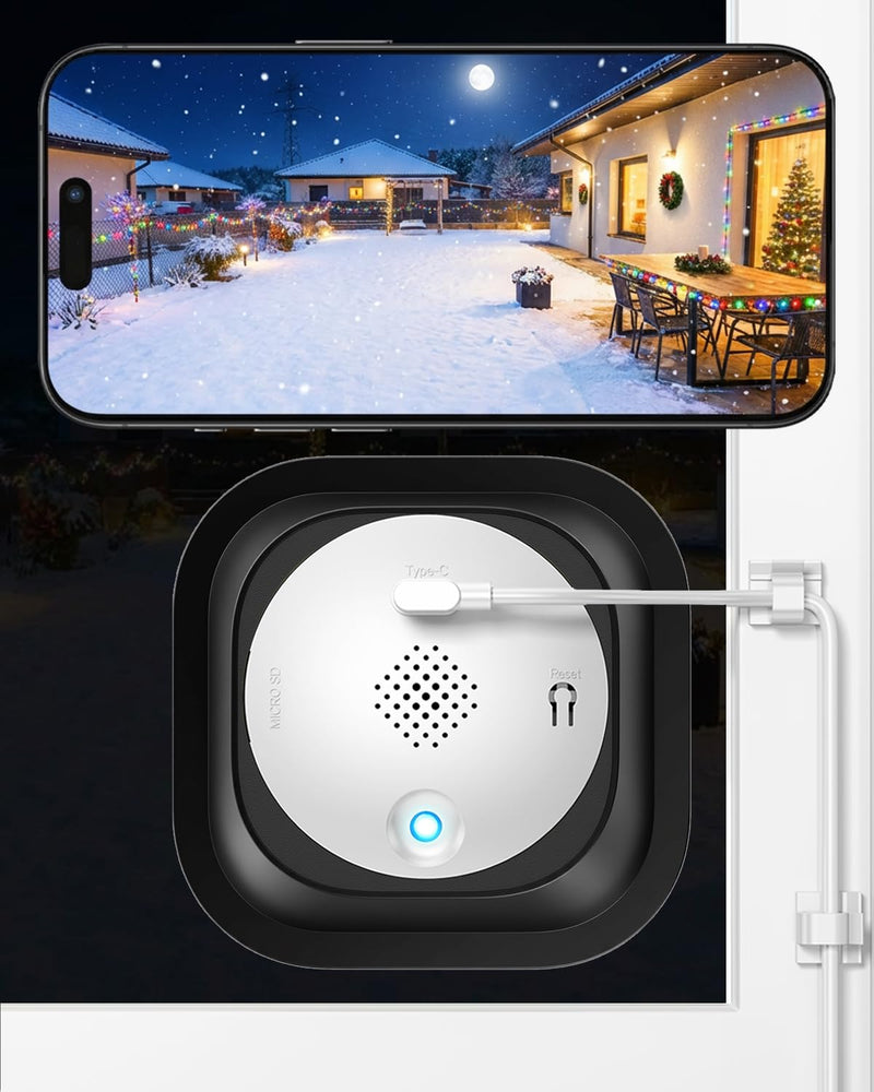 SYMYNELEC W1 2K全彩夜视窗户家用安防摄像头