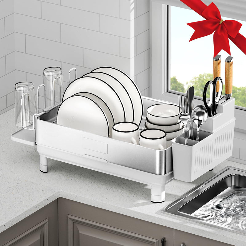 Ewaiira Stainless Steel Dish Drying Rack-White 沥水碗碟架