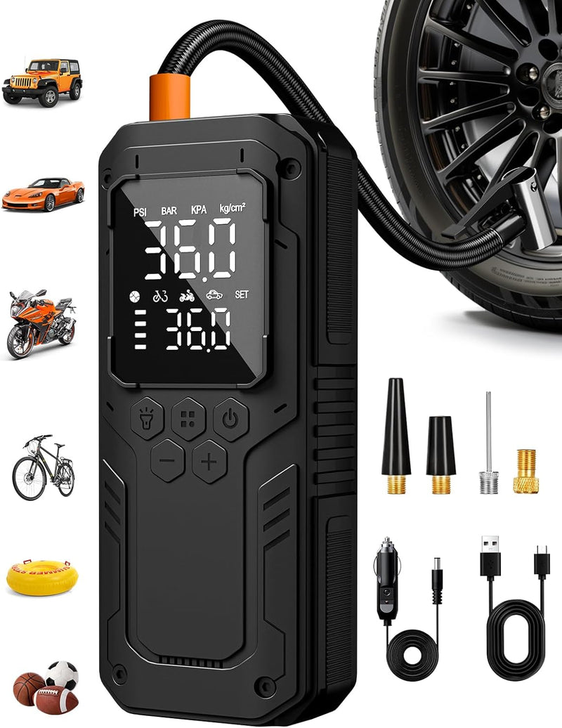 Wishokok 150PSI 无线便携式车载充气泵 (双电源/6000mAh)