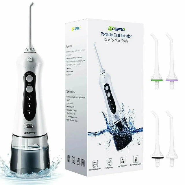 Intexca Cordless Electric Water Flosser – Oral Irrigator for Teeth, Gums, Braces Care (Grey)