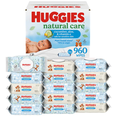 HUGGIES 00036000546071 天然护理清爽婴儿湿巾 15包 960片