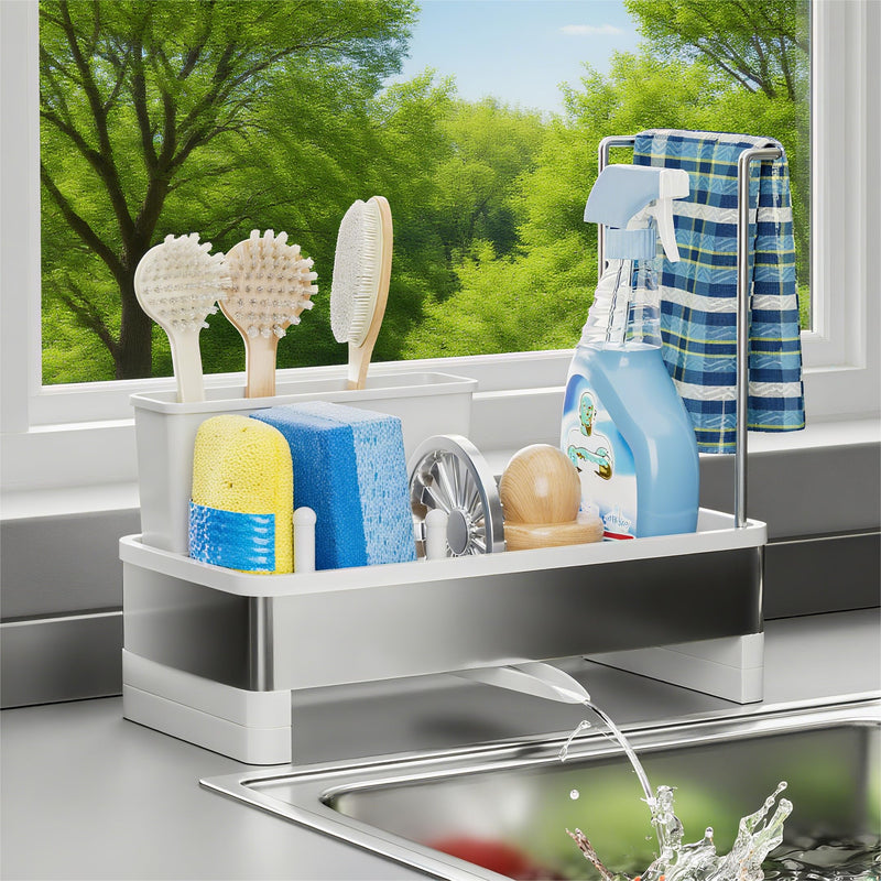 Ewaiira stainless-sink caddy-white 不锈钢水槽收纳置物架