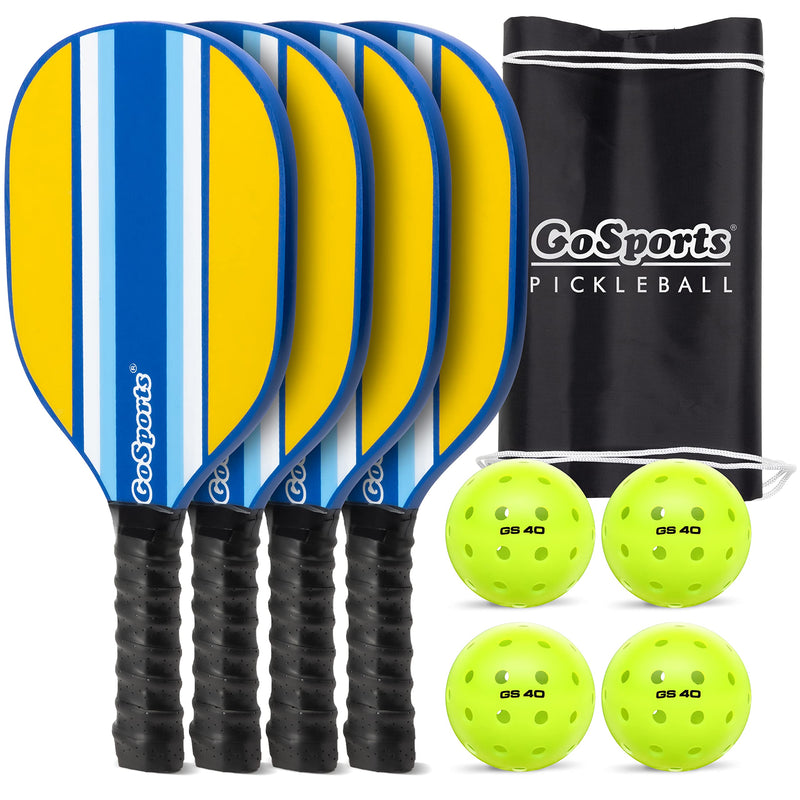 GoSports PICKLE-WOOD-4-BLUERETRO 匹克球拍套装