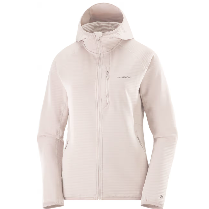 Salomon 所罗门 Essential Lightwarm 女款轻暖抓绒连帽衫/运动外套 (吸湿排汗/户外徒步滑雪必备) Etherea绝美配色