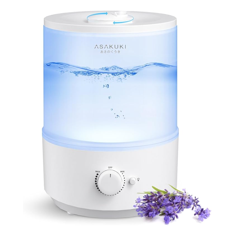 ASAKUKI 3L 顶部注水加湿器/香薰机 (30小时续航/23dB静音/小夜灯) 白色