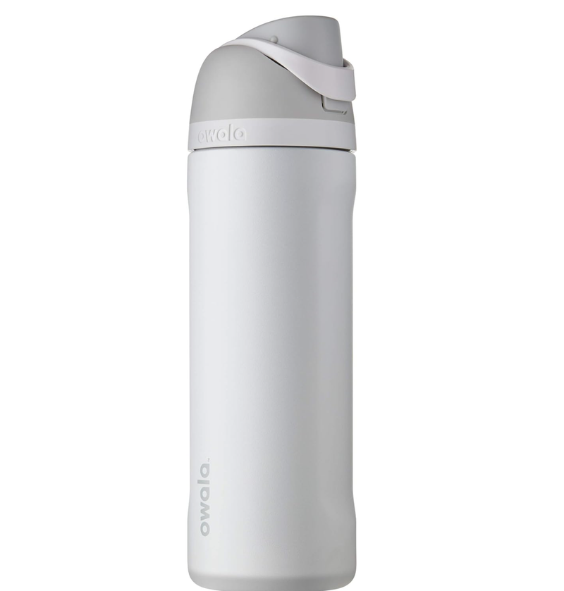 Owala FreeSip 保温不锈钢运动水杯/吸管直饮两用杯 24oz (BPA-Free/便携锁扣/旅行健身适用) Shy Marshmallow