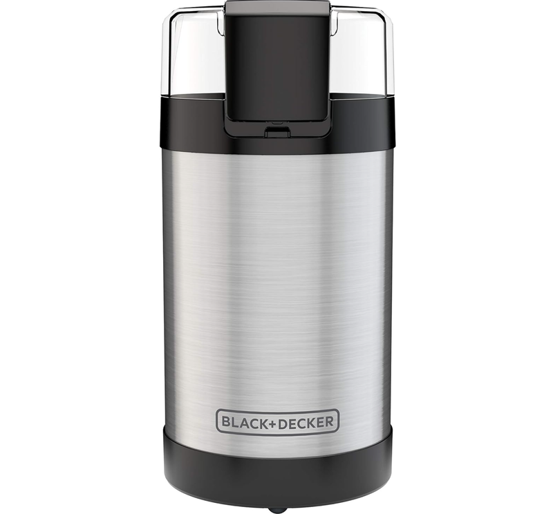 Black & Decker CBG110SC 便携按压式电动咖啡豆/香料研磨机 (不锈钢刀片/安静低噪/安全锁) 黑色