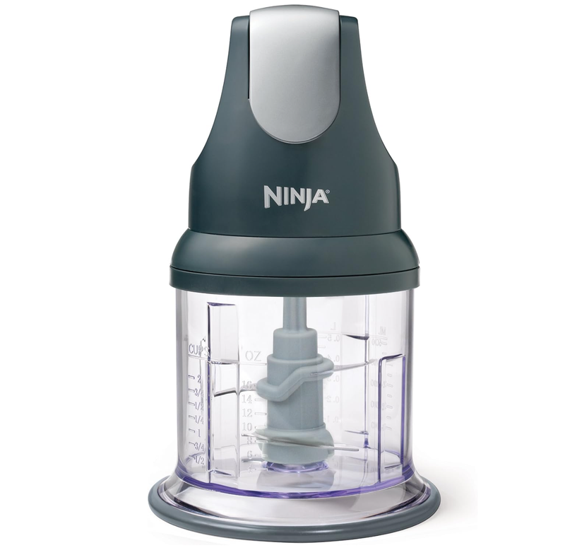 Ninja NJ100C 迷你食物处理器/碎菜机 (切碎绞肉打泥/200W/16oz容量/一键脉冲) 黑色