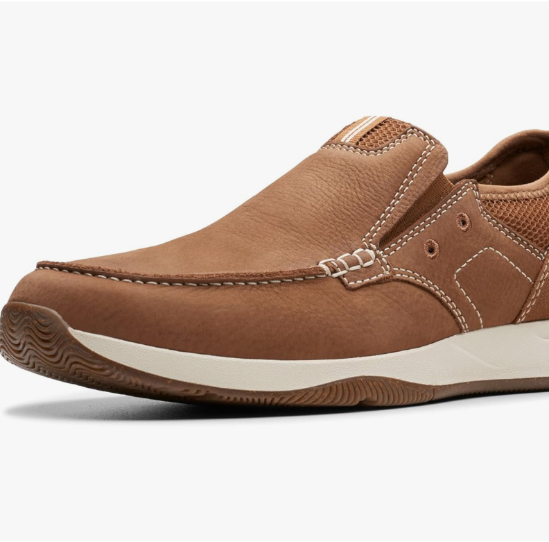 Clarks 男士 Sailview Step 乐福鞋/帆船鞋 (牛皮鞋面/一脚蹬/防滑底) 浅棕色