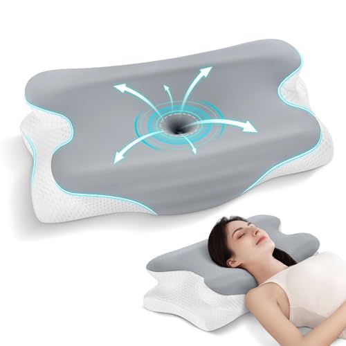 JINXIA JX-Wave Cow Butterfly Pillow WhiteGray 颈椎记忆棉枕头