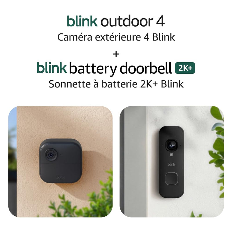 Blink Outdoor 4 and Battery Doorbell 2K+ 智能安防套装