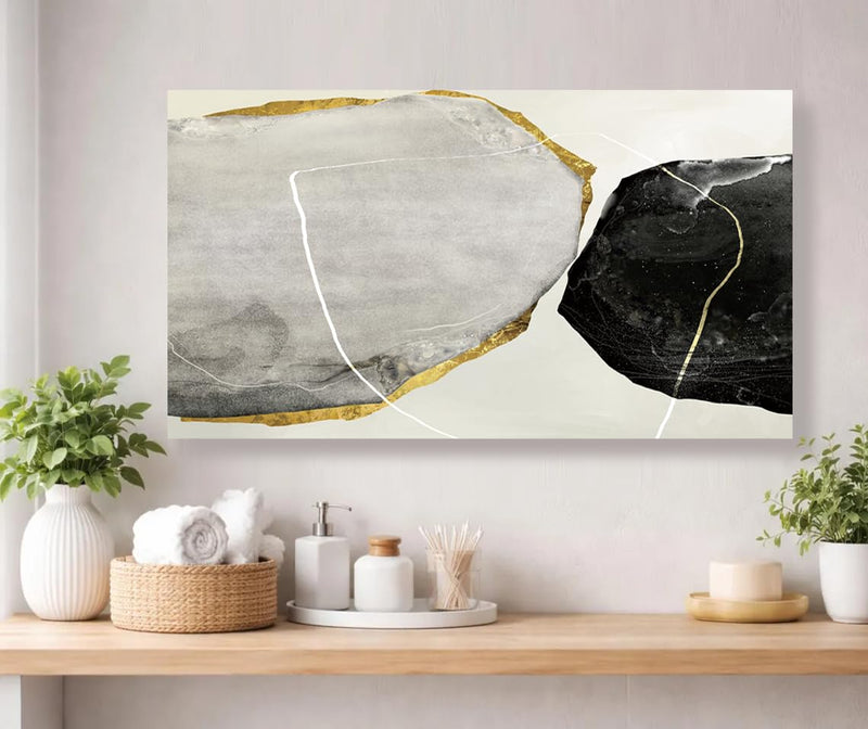 Goyohone 黑金抽象水彩画