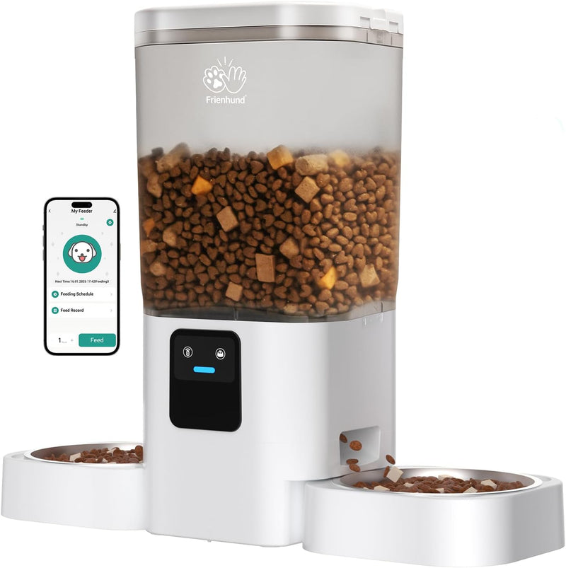 Frienhund 7L 双盘自动喂食器 (5G WiFi/APP控制/慢食模式) 白色