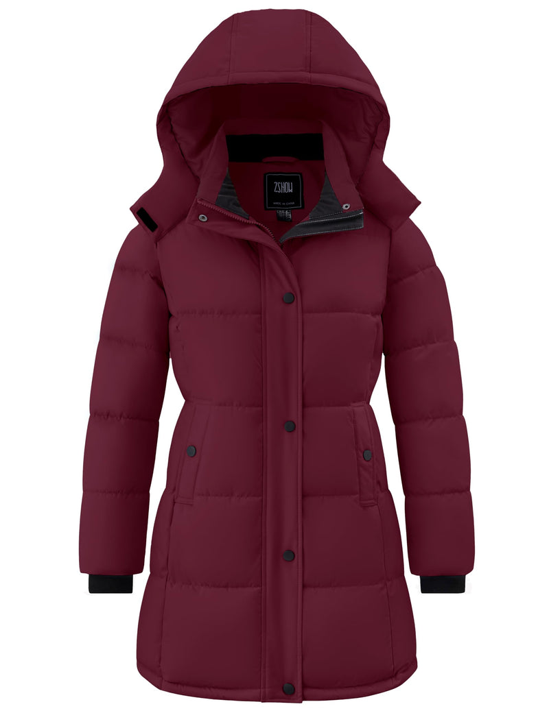 ZSHOW NUSZXBB060 女士长款绗缝防水保暖派克棉服