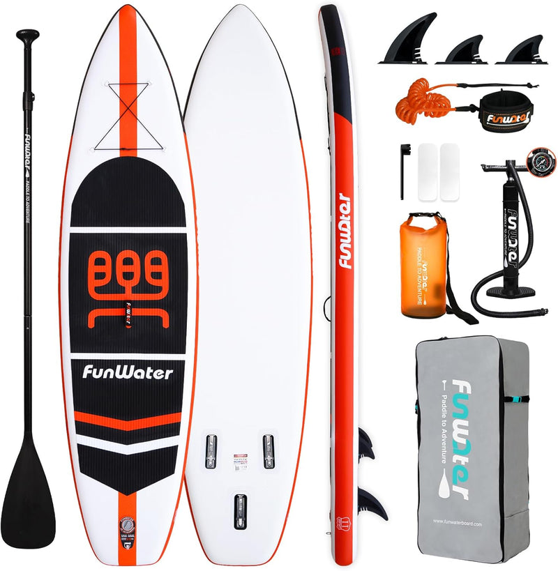 FunWater 充气桨板SUP套装（10'6"/11'超轻/防滑甲板/全套配件 Cruise-Orange）