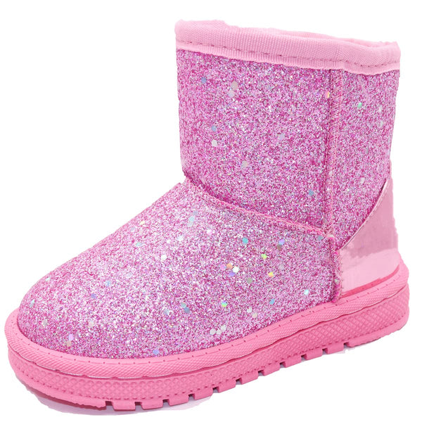 Elcssuy 女童冬季亮片雪地靴