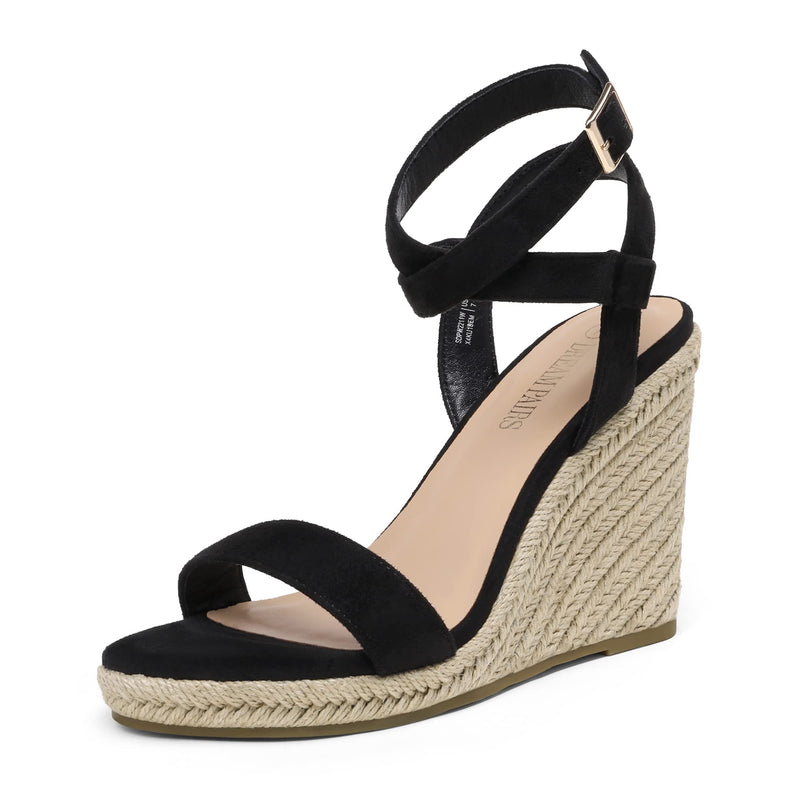 DREAM PAIRS 女式草编坡跟凉鞋