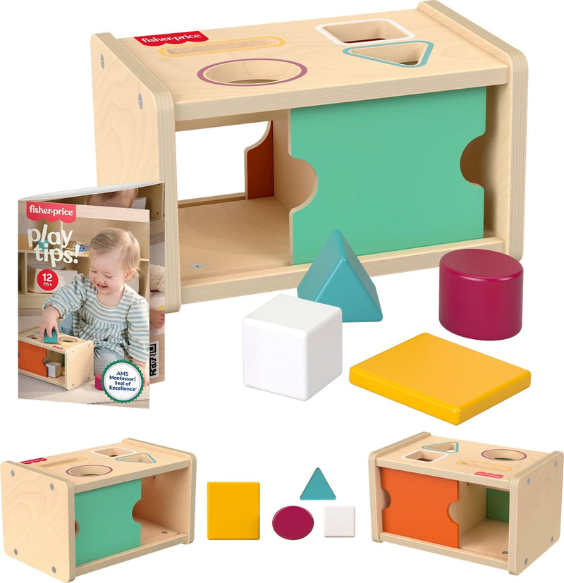 Fisher-Price JHC06 蒙特梭利木质形状配对寻物盒