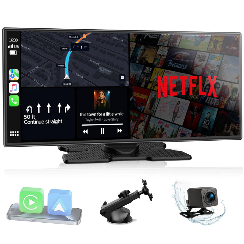 LAMTTO 11英寸无线CarPlay/Android Auto车载智能屏 (支持Netflix/YouTube)