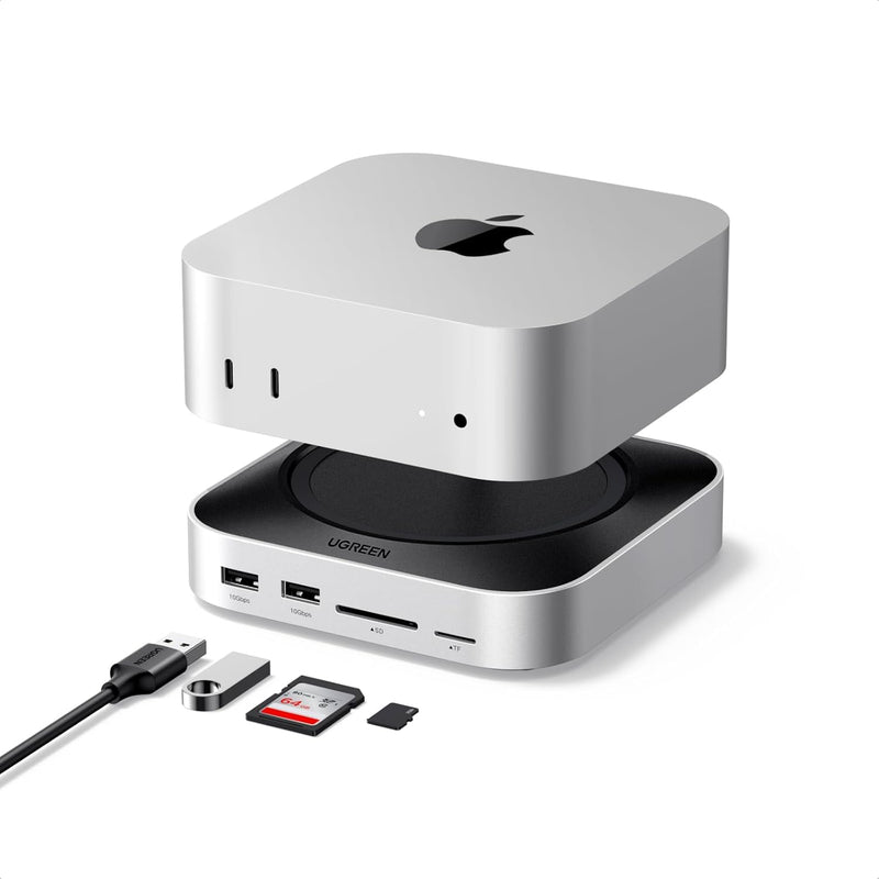 UGREEN Mac mini M4 扩展坞支架 (带NVMe SSD插槽/10Gbps/多USB+SD卡槽)