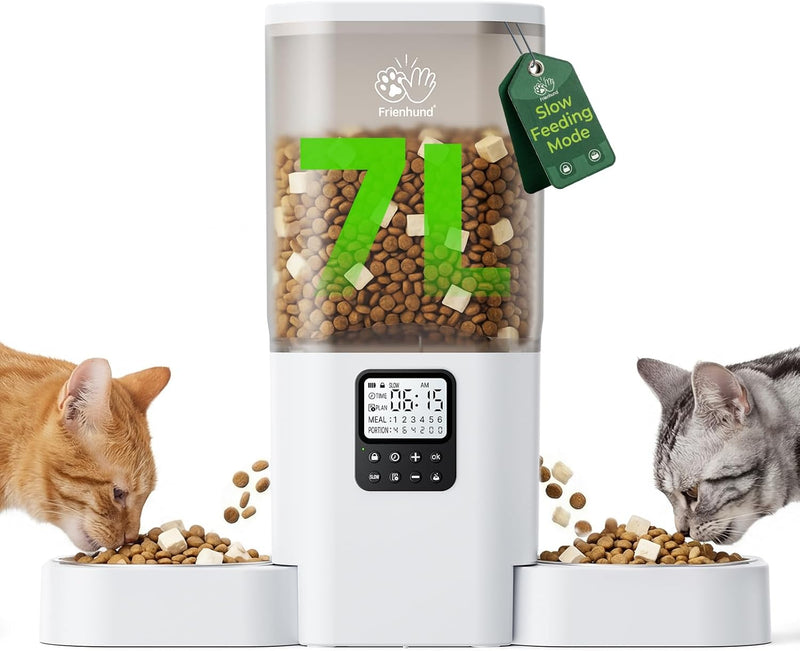 Frienhund 7L 双餐盘自动喂猫器（可视化屏幕/慢速喂食/定时定量）