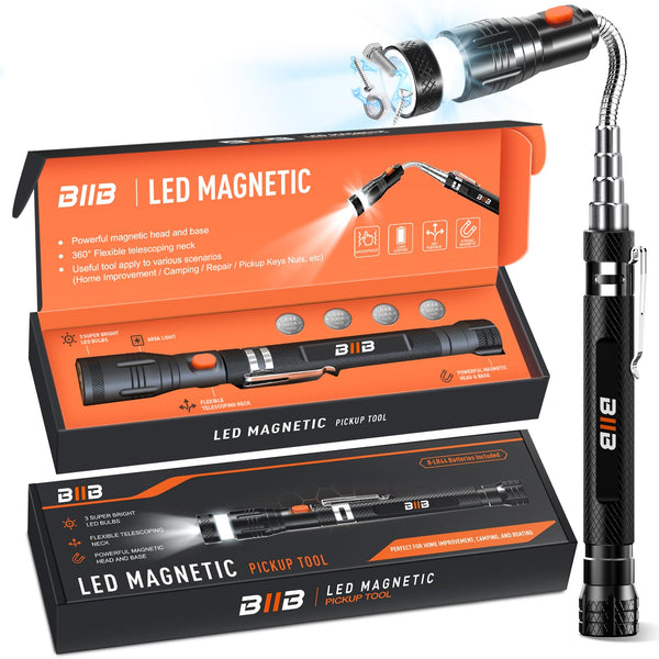BIIB GJ0096-BK-SET LED磁吸伸缩手电筒