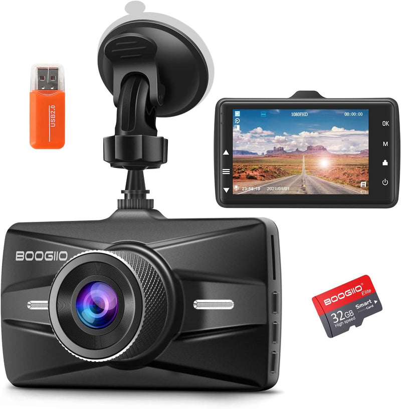 BOOGIIO 1080P行车记录仪含32G卡