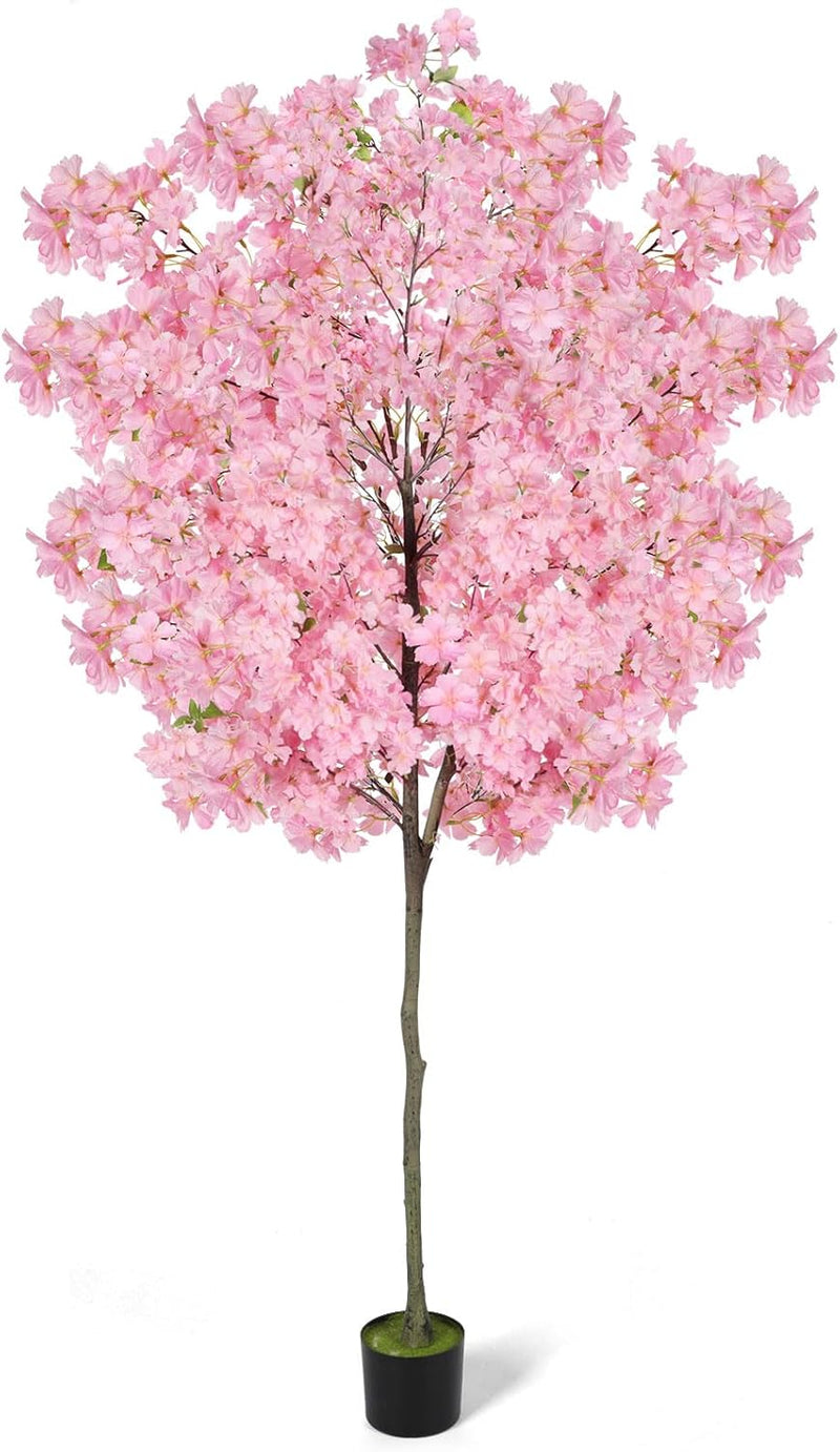 KANEODOT 6英尺仿真樱花树 (含盆/丝绸花瓣/可调节枝条)