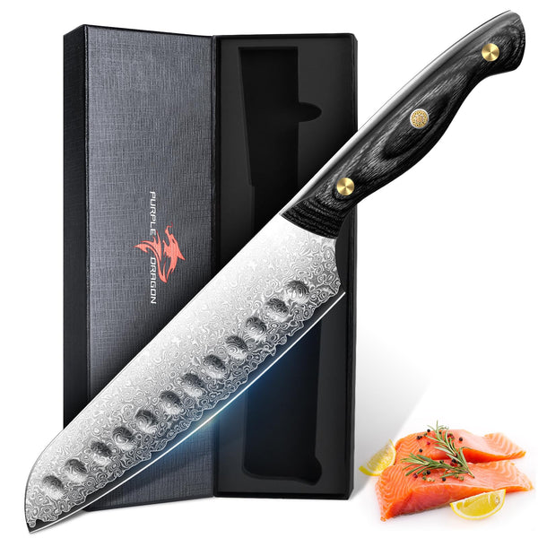Purple Dragon PD-Santoku-08 大马士革三德刀