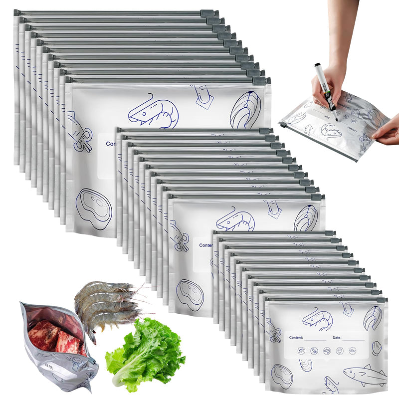 Generic Aluminum Foil Storage Bags-30pc 可重复使用铝箔密封食品保鲜袋