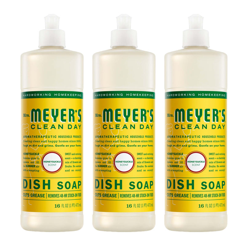 MRS. MEYER'S 808124174238 忍冬花液体洗碗皂 (3瓶装)