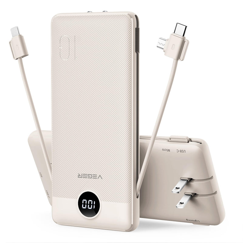 VEGER V1115 自带线插头多功能移动电源 10000mAh
