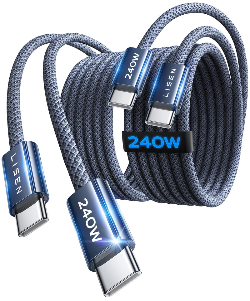 LISEN 2E334-2M USB C 转 USB C 数据线 240W 2米 2条装