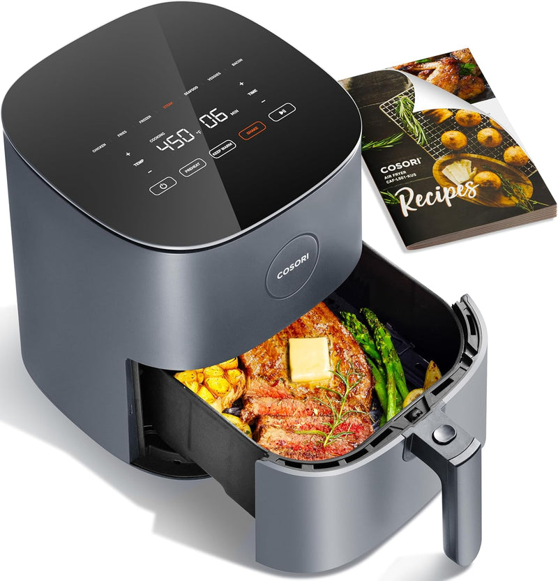 COSORI 5Qt 大容量智能空气炸锅（9合1功能/450°F高温/JuiceLock锁鲜技术/静音运行）