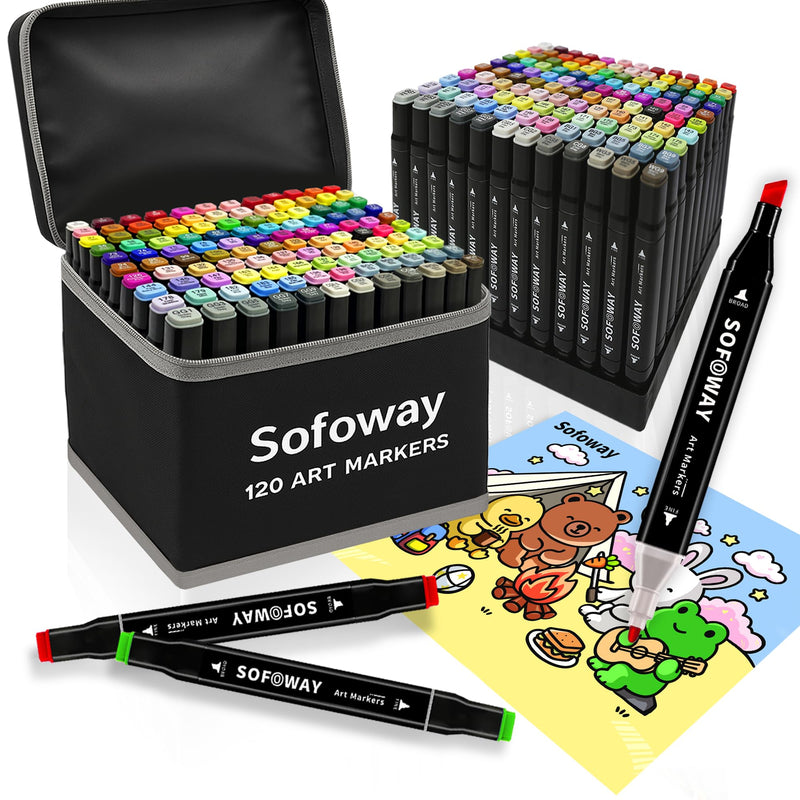 Sofoway 120色酒精马克笔套装