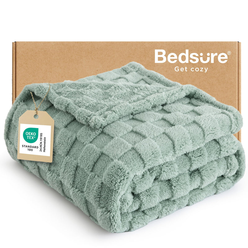 Bedsure 格子提花毛绒毯